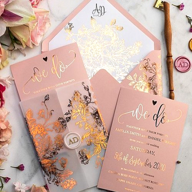 wedding cards with foiling